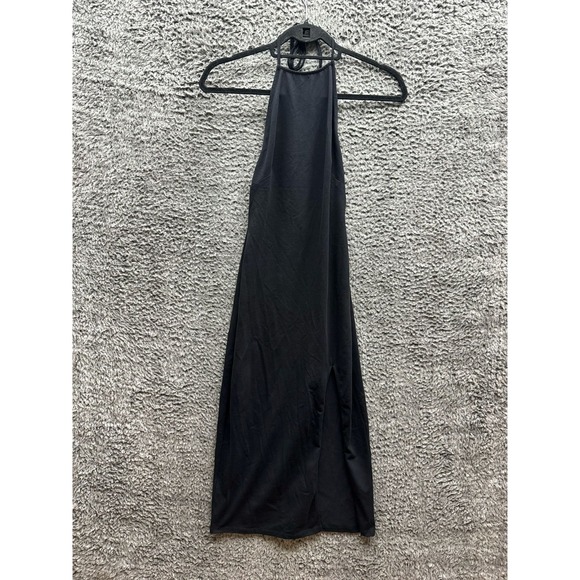 NWT Lovers & Friends Halter Criss Cross Back Maxi Dress Black Womens Size XXS